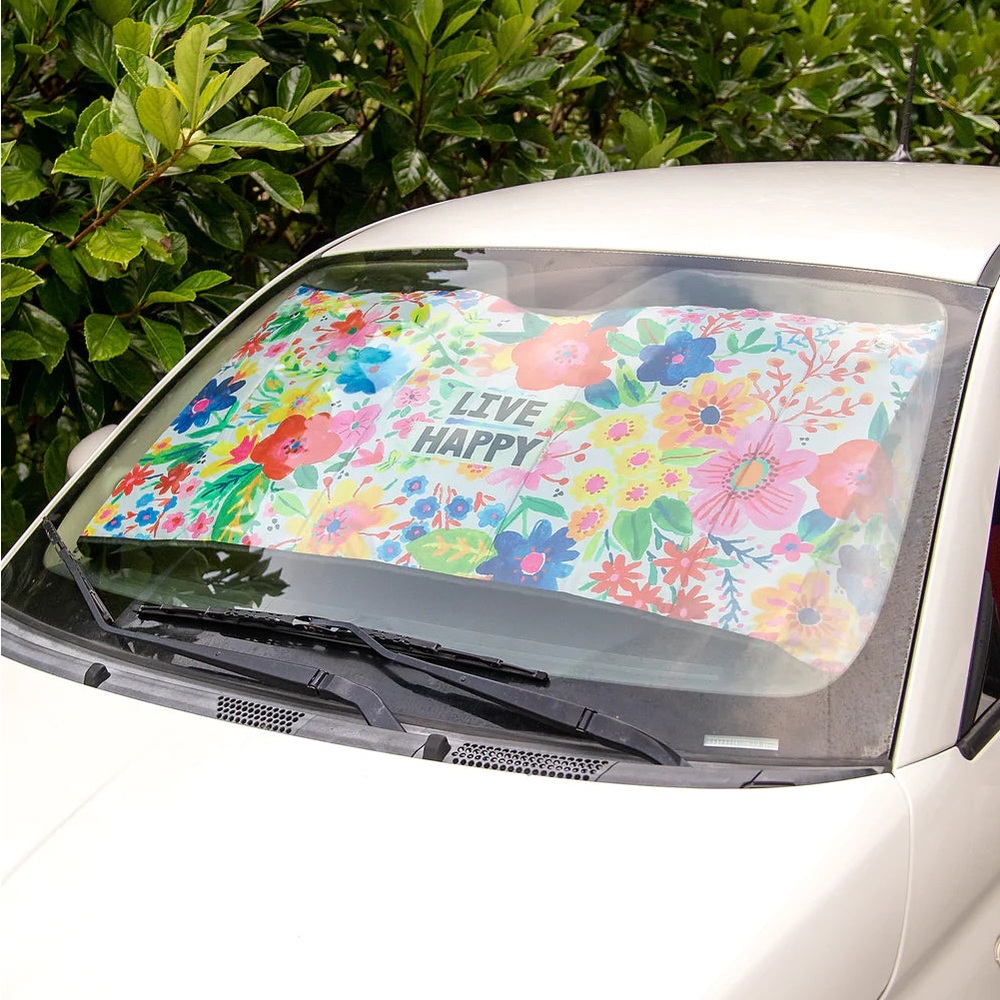 Natural Life Car Sun Shade - Live Happy